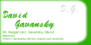 david gavansky business card